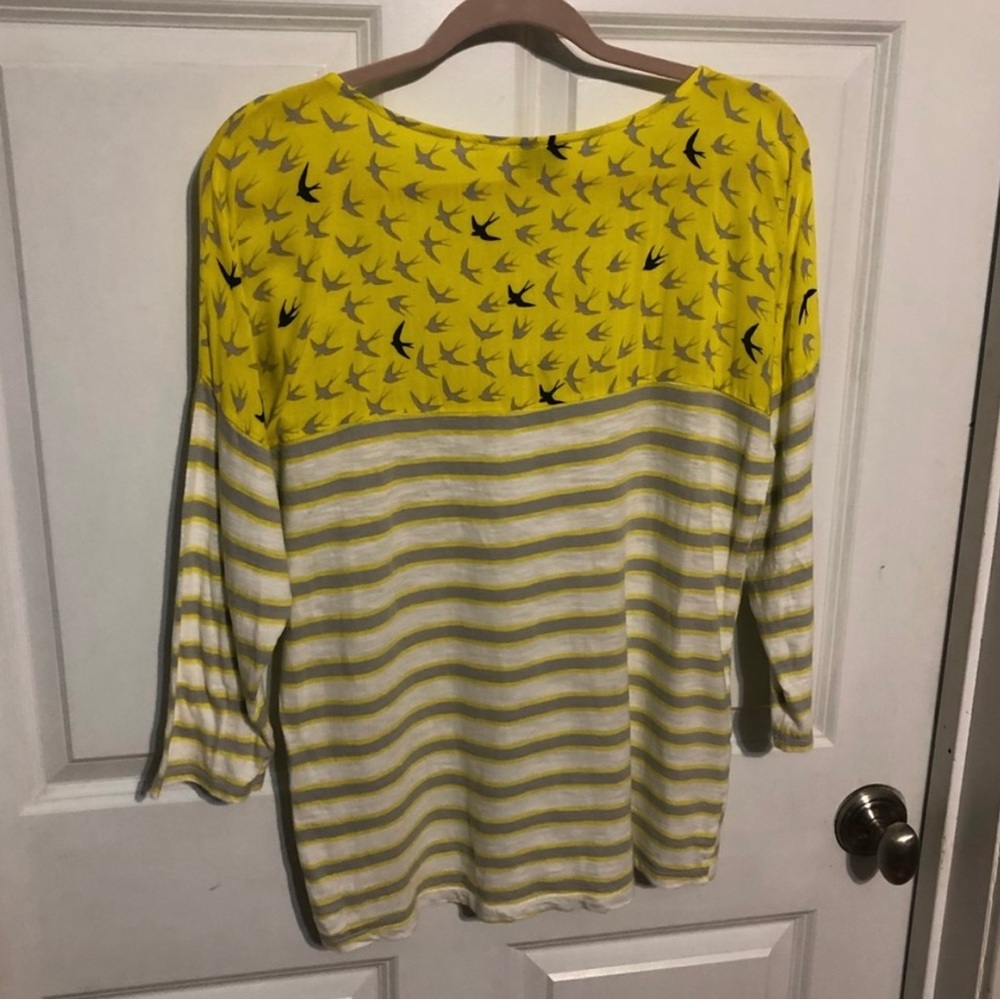 Anthropologie Postmark Dove Print Top